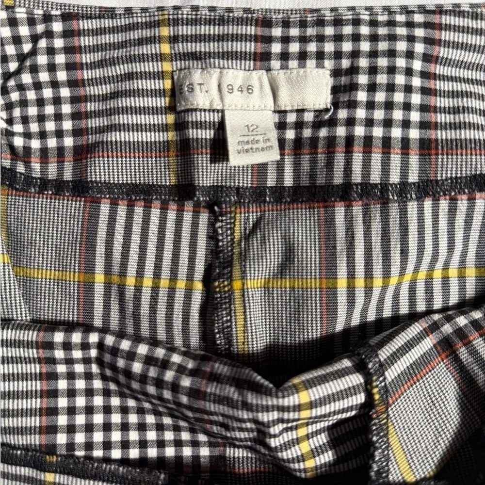 Est.1946 Plaid Midi Skirt | Size 12 | Waist with Bow | Soft Rayon